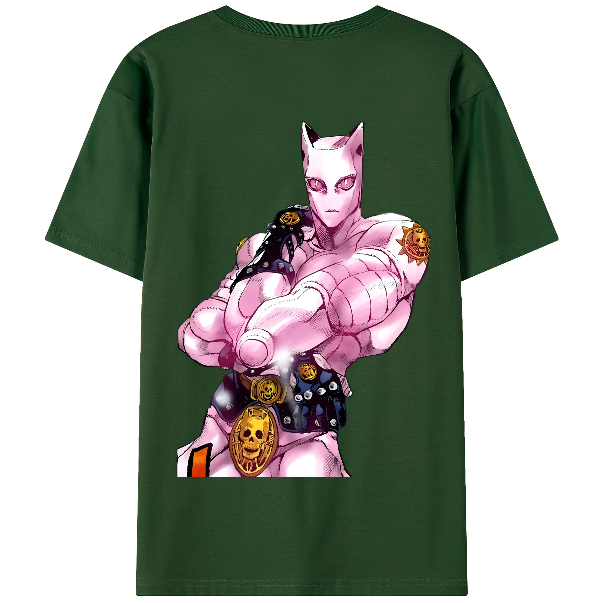 （画像用） ジョジョの奇妙な冒険 きら よしかげ JoJo's Bizarre Adventure Kira Yoshikage 綿100％半袖Tシャツ（背面プリント）